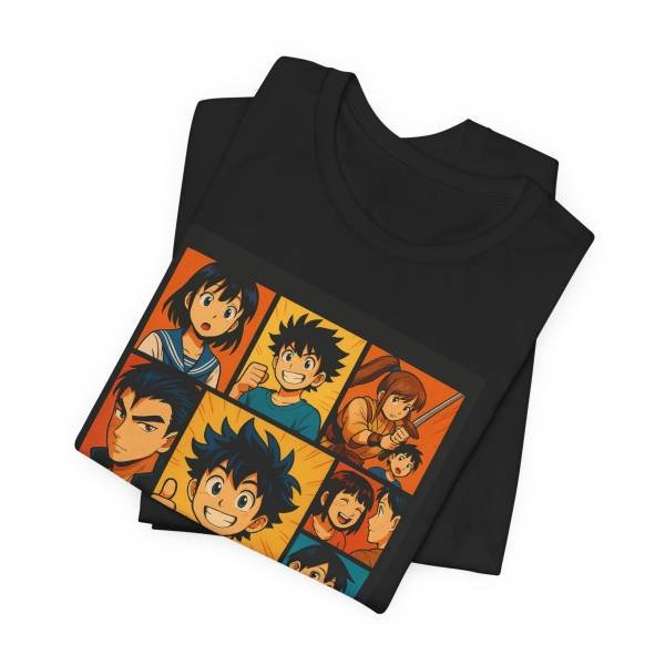 Manga-Style Collage Tee folded