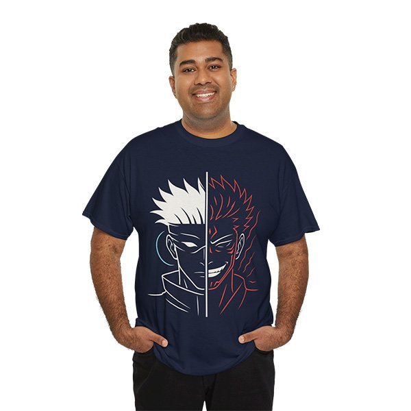 Men with Navy Blue Tee